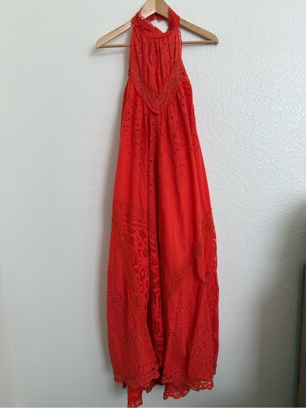 Anthropologie Orange Halter Dress Size